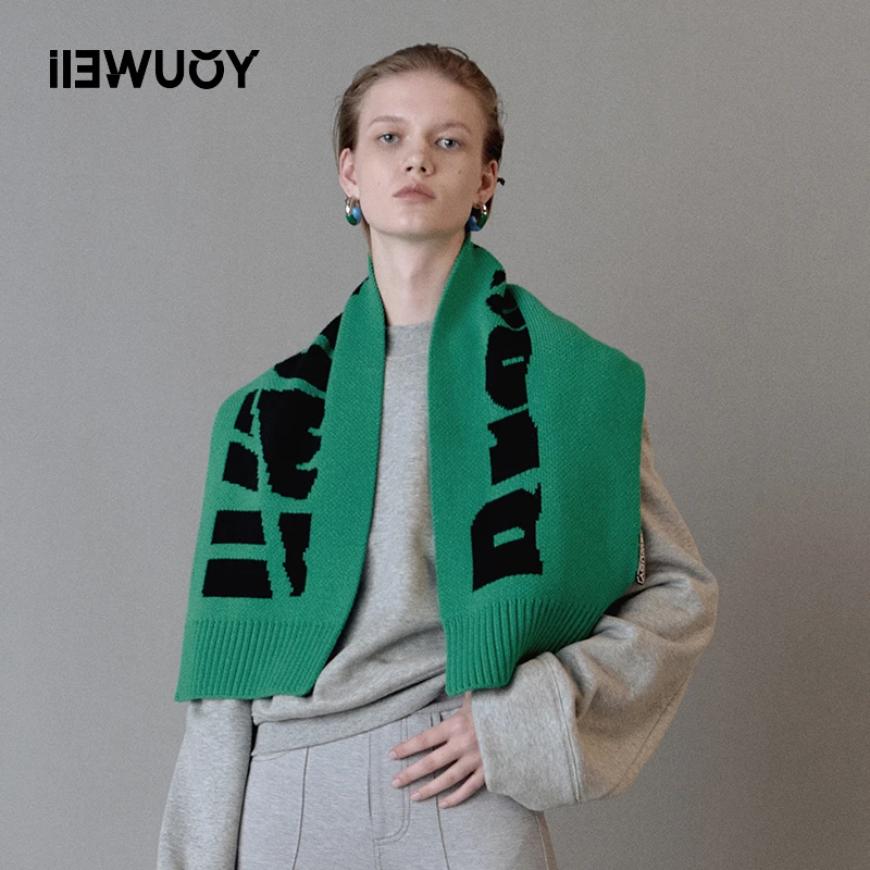 【福利活动~NO退】YOUWEI有尾 斑马纹嵌花 羊剪毛围巾Y7121402