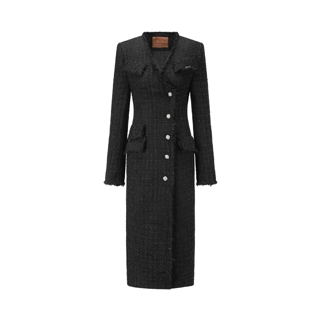 【顾文婷推荐】YOUWEI有尾 羊 毛顺毛防寒收腰长版西装 DT1924101/2