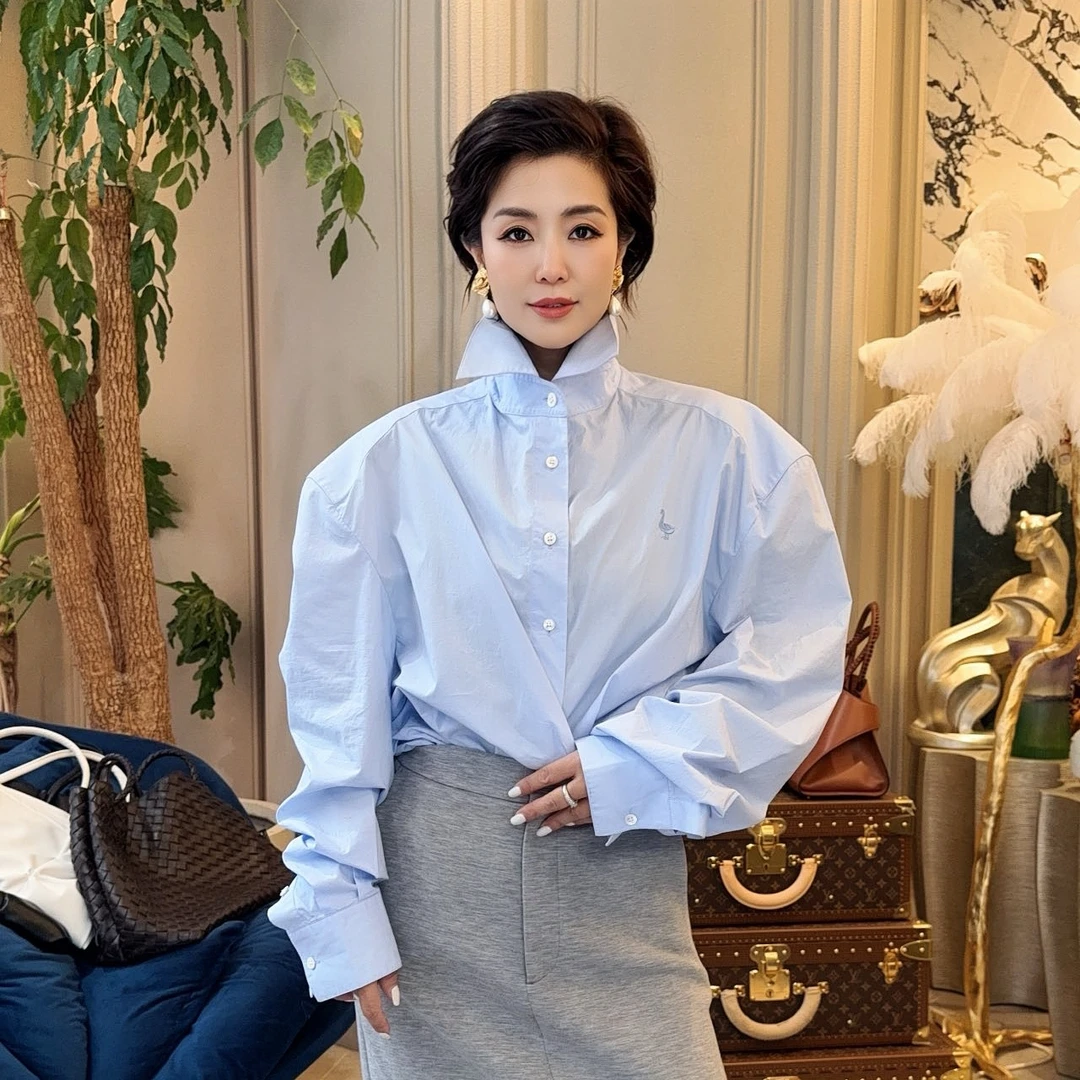 【顾文婷推荐】YOUWEI有尾 鹅刺绣超over衬衫 Y1623302