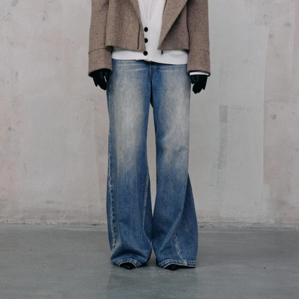 【顾文婷推荐】YOUWEI有尾 中古宽松直筒牛仔裤 Y5124403/Y5124404
