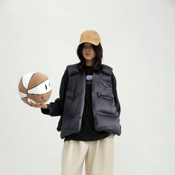 YOUWEI有尾 真 丝防寒马甲（米白+深灰） Y3622401