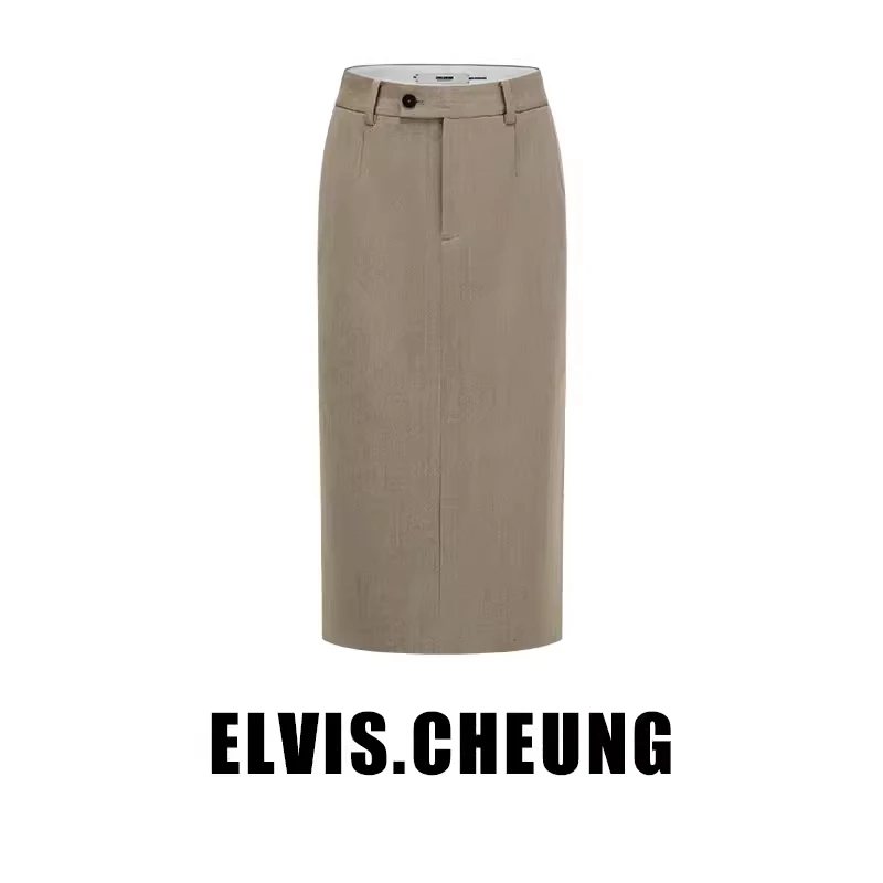 【顾文婷推荐】ELVIS.CHEUNG蒋云 人字薄花呢一步裙 E2H11078AA