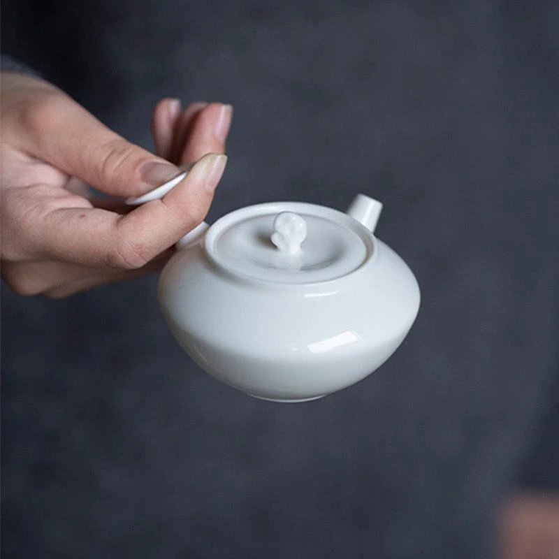 陶瓷茶壶日式急需定制德化白瓷纯白手工泡茶壶家用单壶功夫茶具
