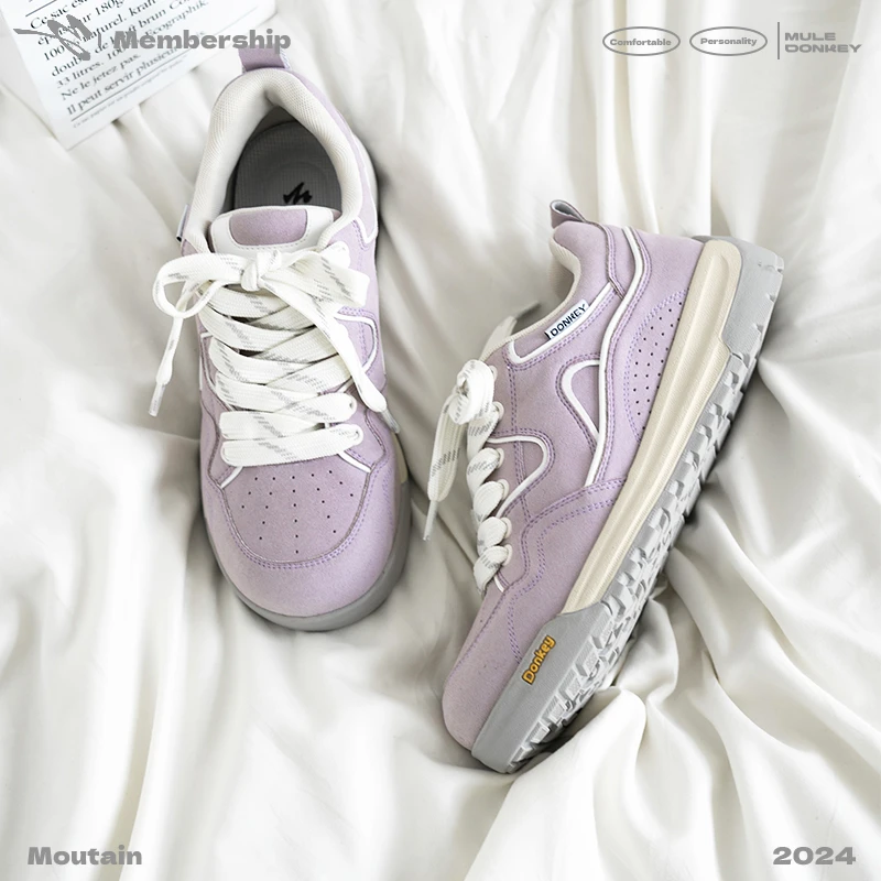 多嘴驴Donkey 【可颂系列】厚底面包鞋女小众原创复古增高休闲板鞋