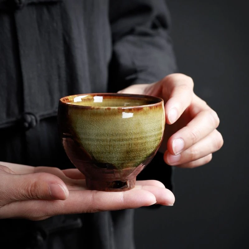 柴烧主人杯单杯手工陶瓷茶具复古茶盏茶碗个人专用功夫茶杯品茗杯