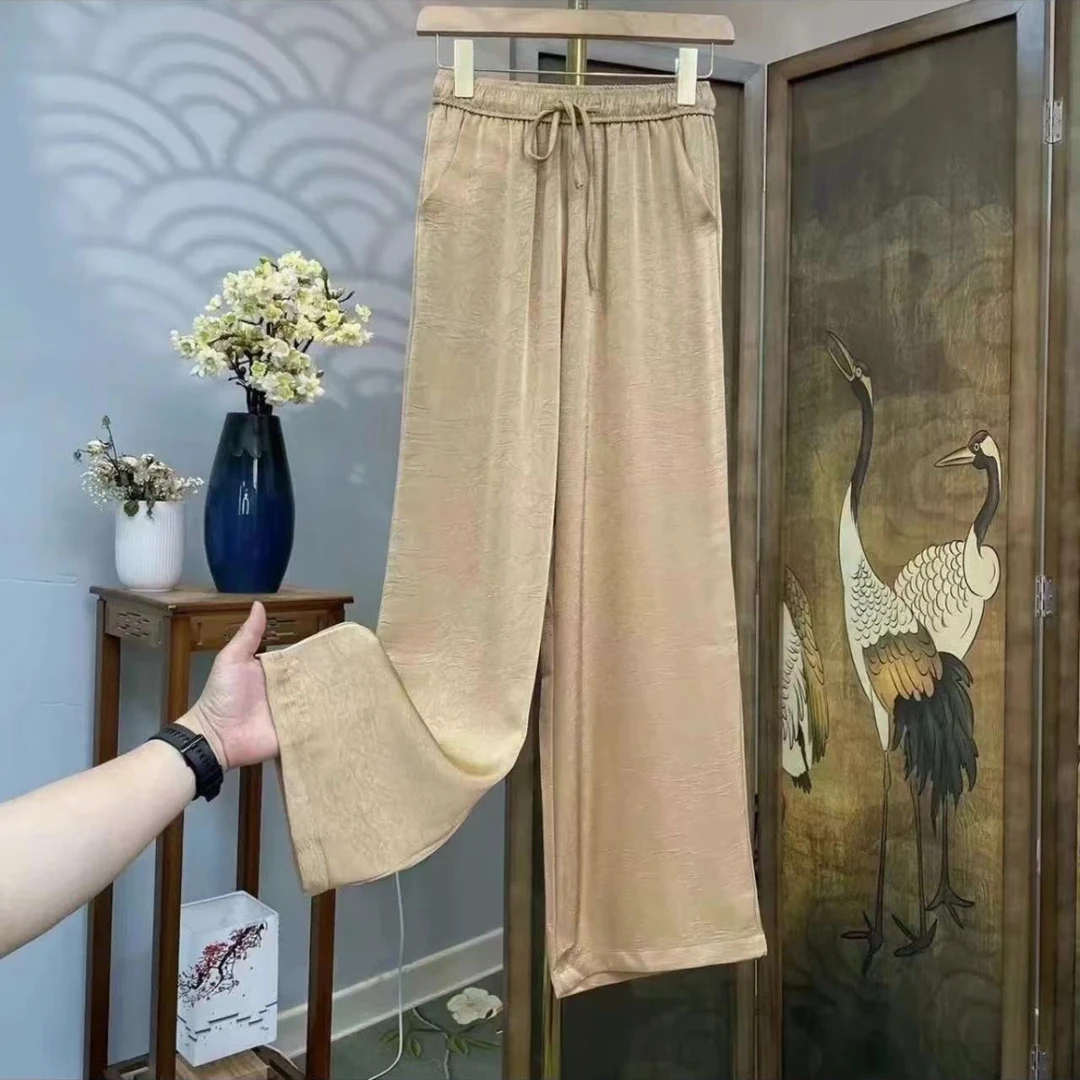 双绉高腰百搭女士直筒裤911