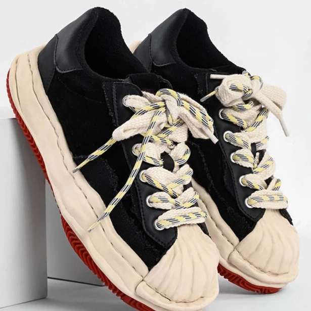 小众设计休闲百搭潮鞋子男潮流溶解鞋贝壳头厚底板鞋男鞋