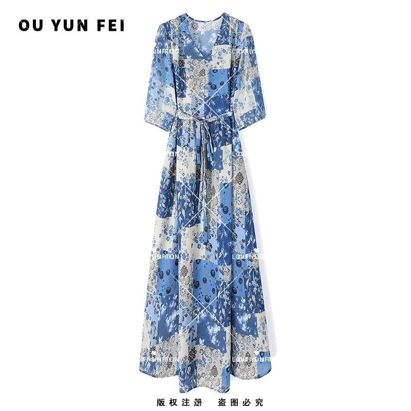 女装连衣裙气质轻奢时尚春夏保护设计师休闲女士夏季F1536