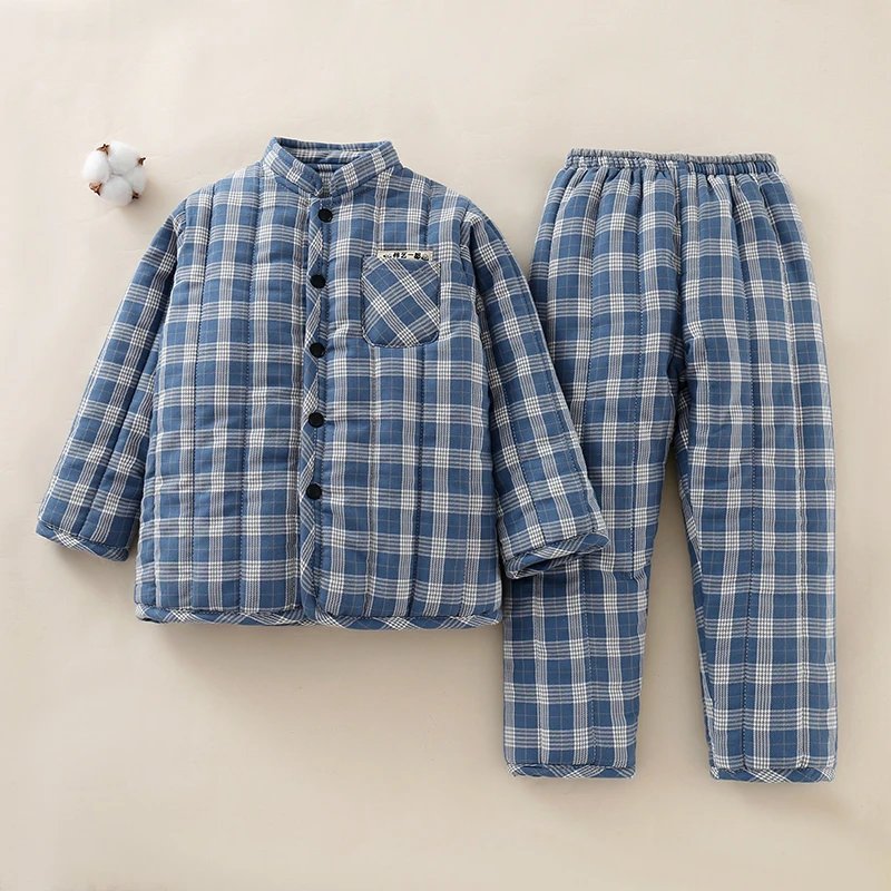 棉艺一都儿童手工棉衣套装男女冬加厚棉袄棉裤宝宝棉花棉服两件套