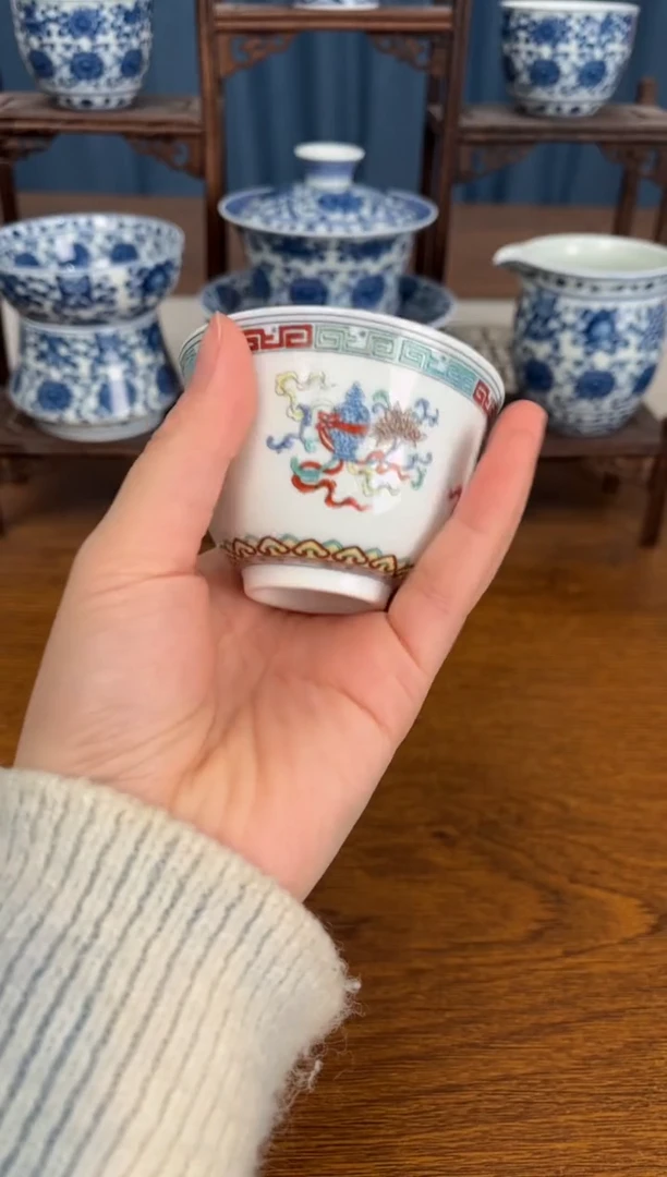 【闪购商品】陶瓷粉彩八宝铃铛杯