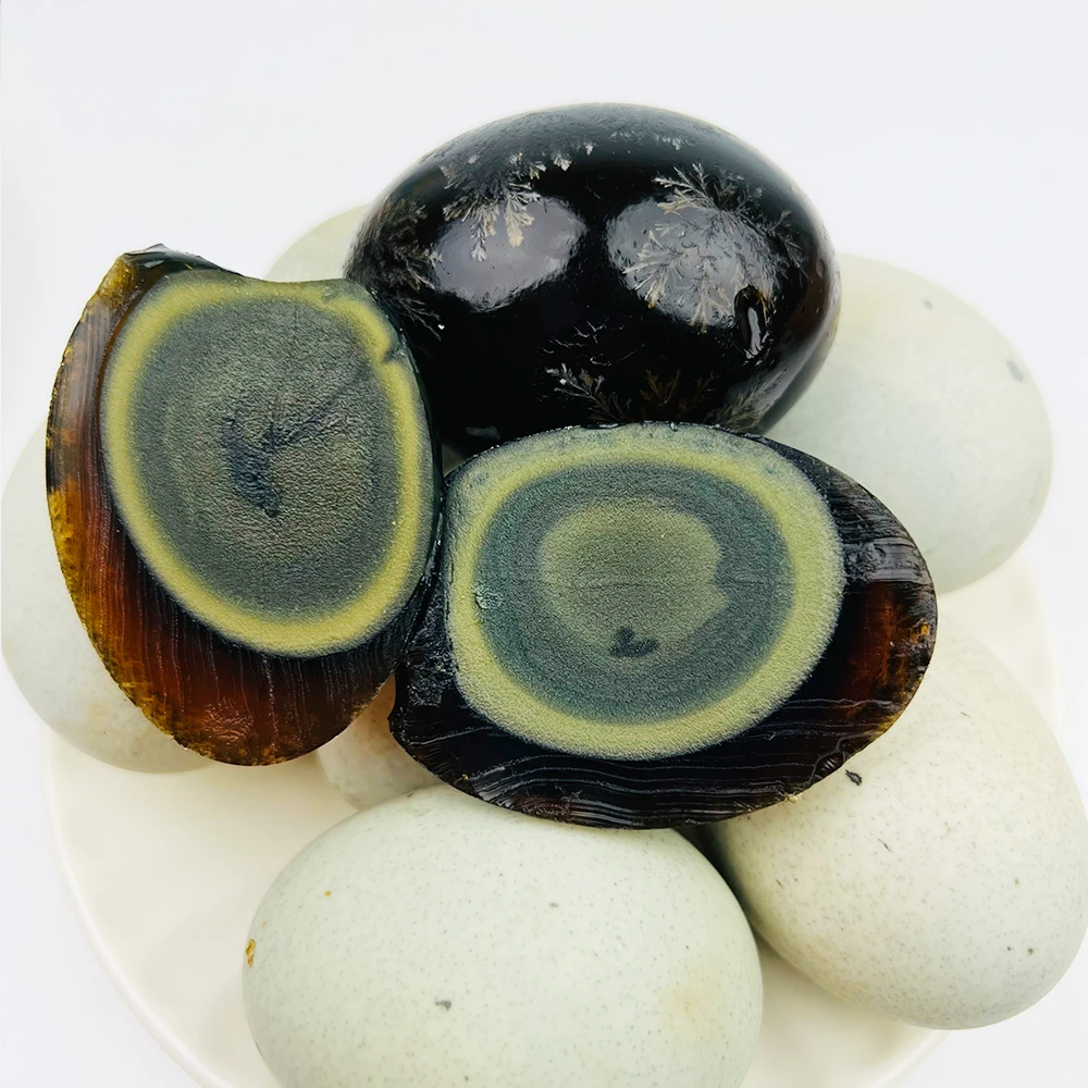 松花蛋皮蛋微山湖凉拌松花皮蛋腌制砂心无铅工艺溏心变蛋大个