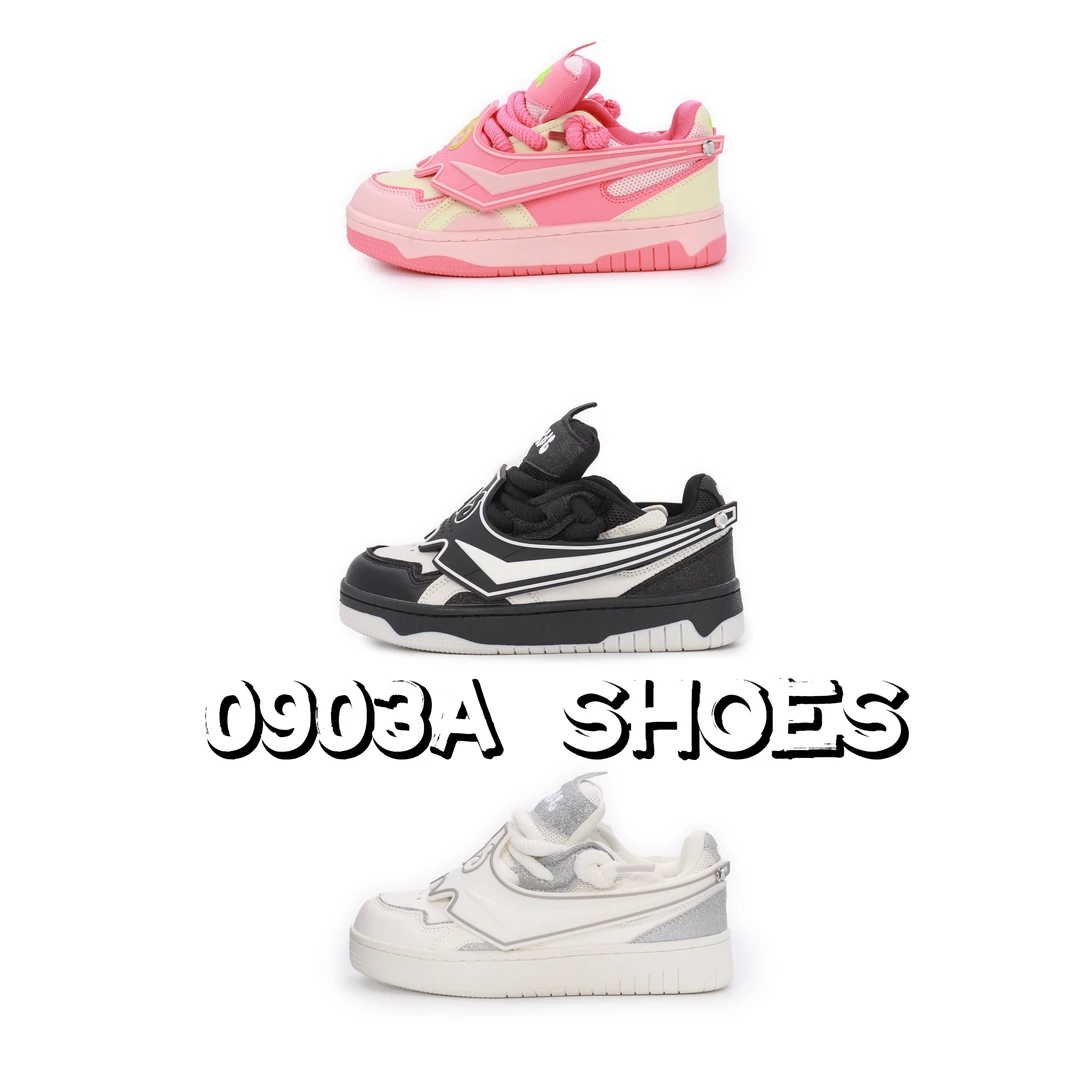 0903A清新百搭撞色面包鞋元气少女经典休闲 潮流个性厚底低帮