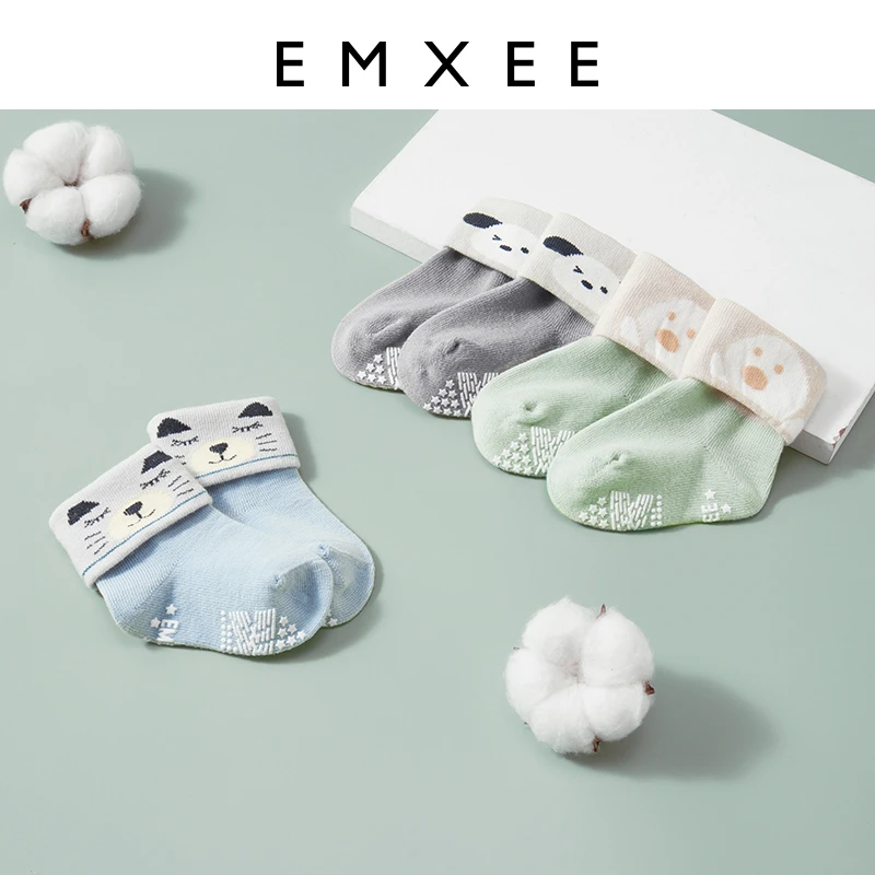 【新品】嫚熙新款新生儿童短袜新生婴幼儿造型袜宝宝棉袜春夏护脚
