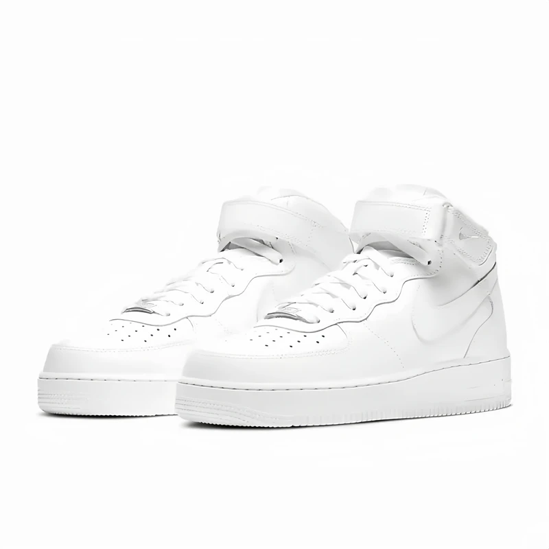 Nike耐克男鞋空军一号 Air Force 1 Mid AF1纯白中帮鞋CW2289-111