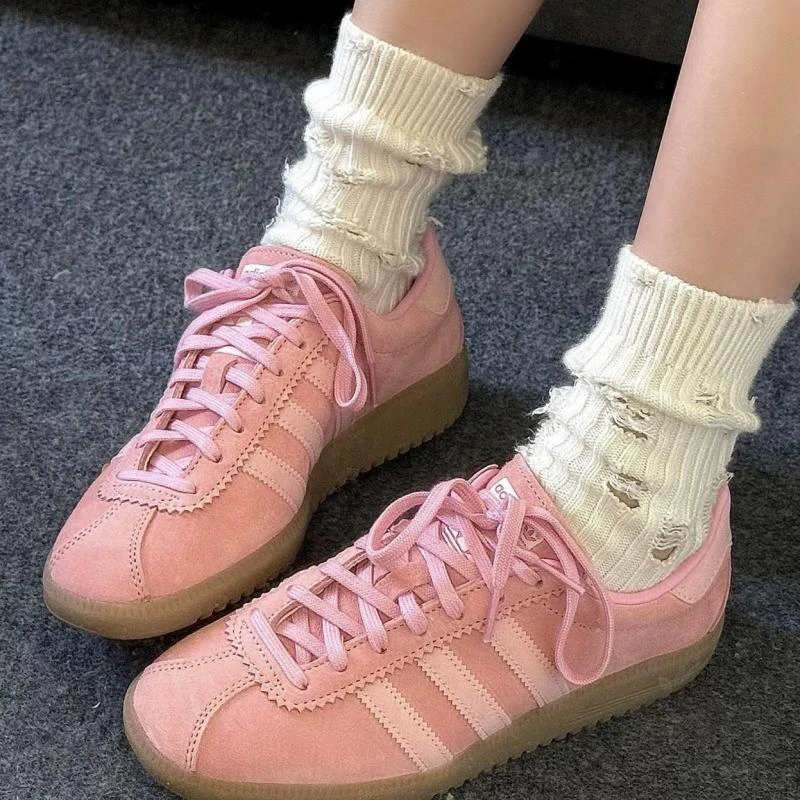 Adidas Originals Bermuda 舒适防滑低帮马卡龙粉色板鞋 GY7386