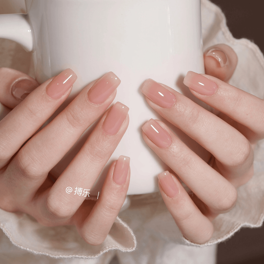 手工10片穿戴甲『甘露寺』短款高端气质裸色显白美甲贴片学生2024款