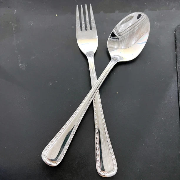 NAB钻石图案叉勺组合 长约19.8cm