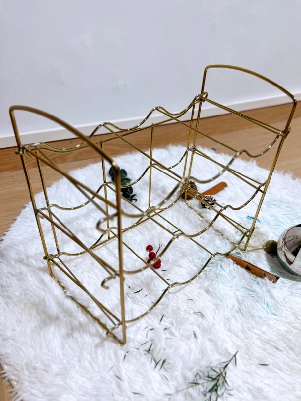 【18909】台置式金色红酒放置架 34.5×17.5×22cm