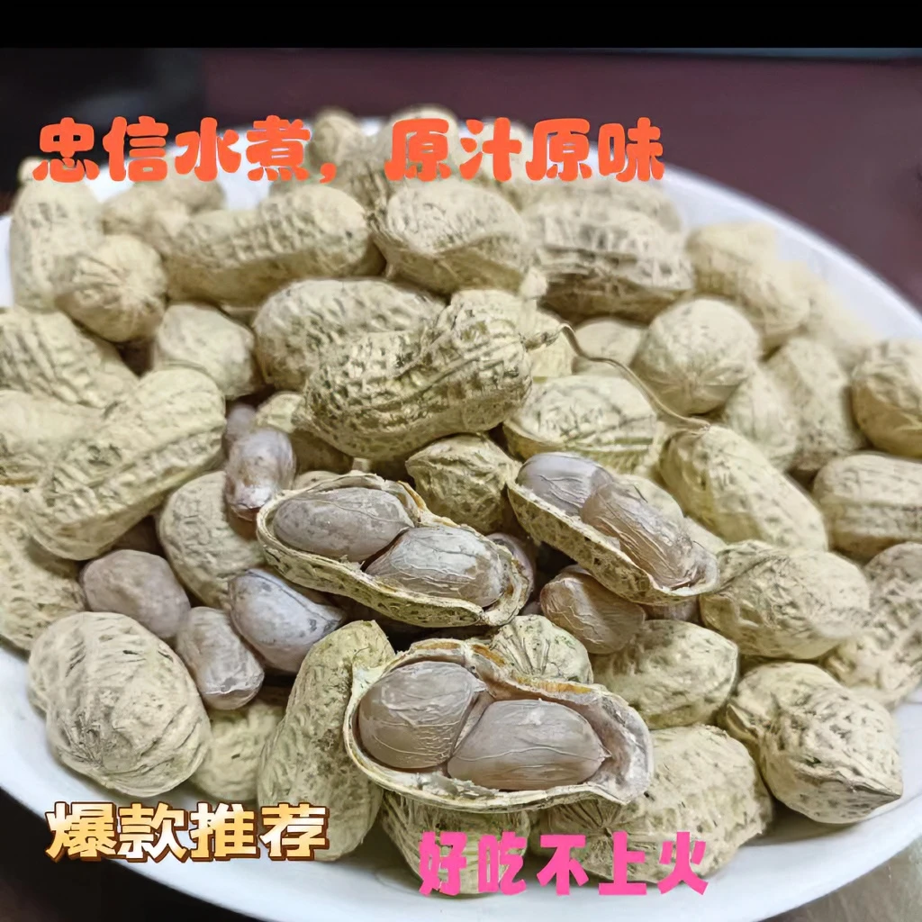 【水煮花生】忠信味道软糯香甜好吃不上火日晒咸干味道韧性勾嘴花生