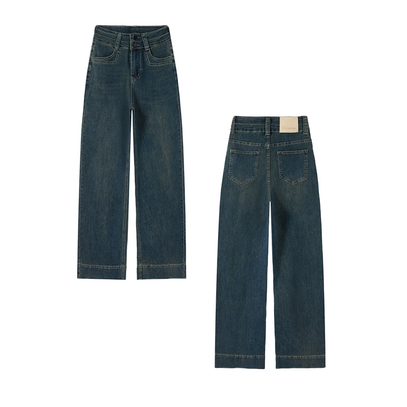 歌芭黛·比例王~早秋百搭窄版直筒女士牛仔裤女S3367