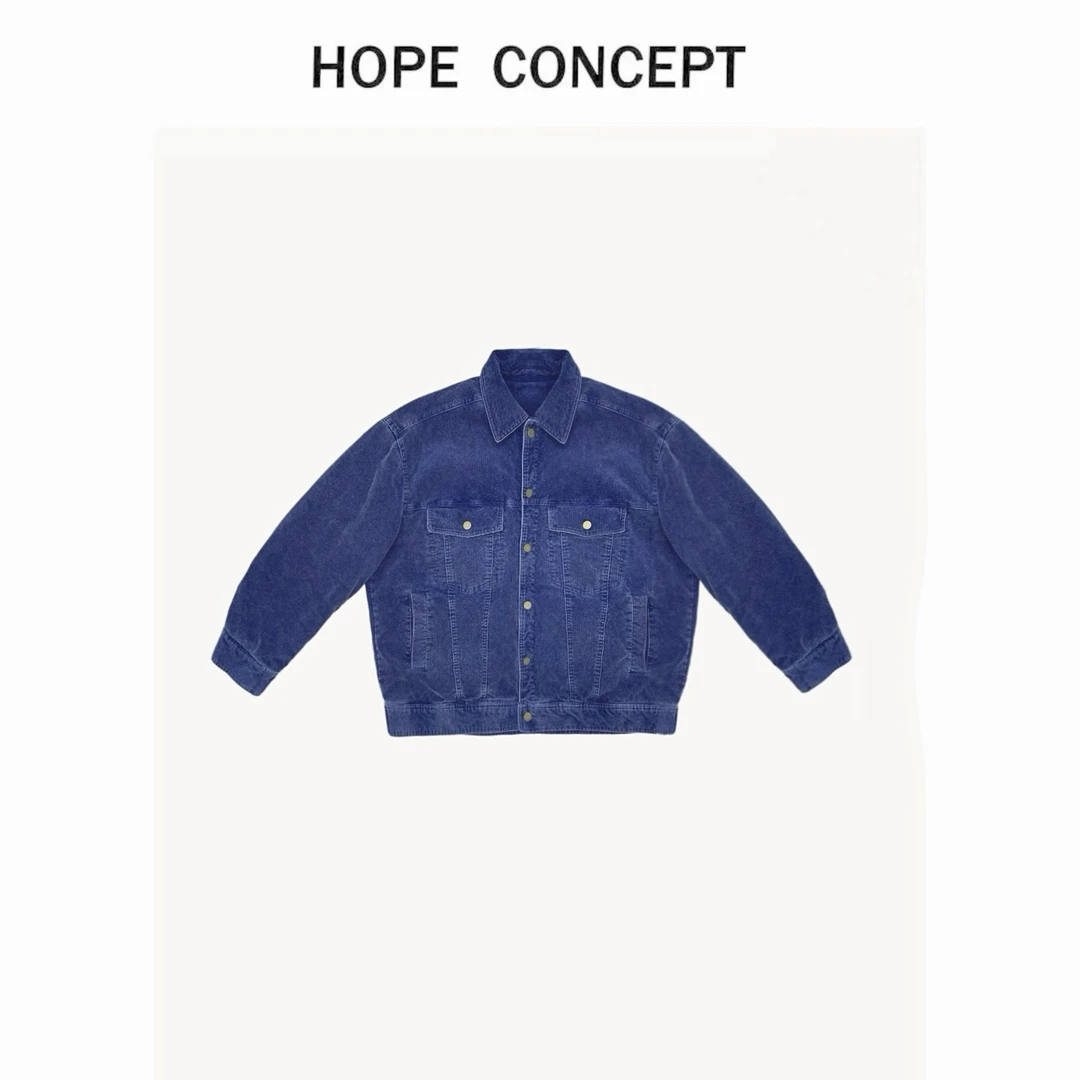 24200#HOPECONCEPT今天是miu里miu气的一天 定制牛仔灯芯绒棉服