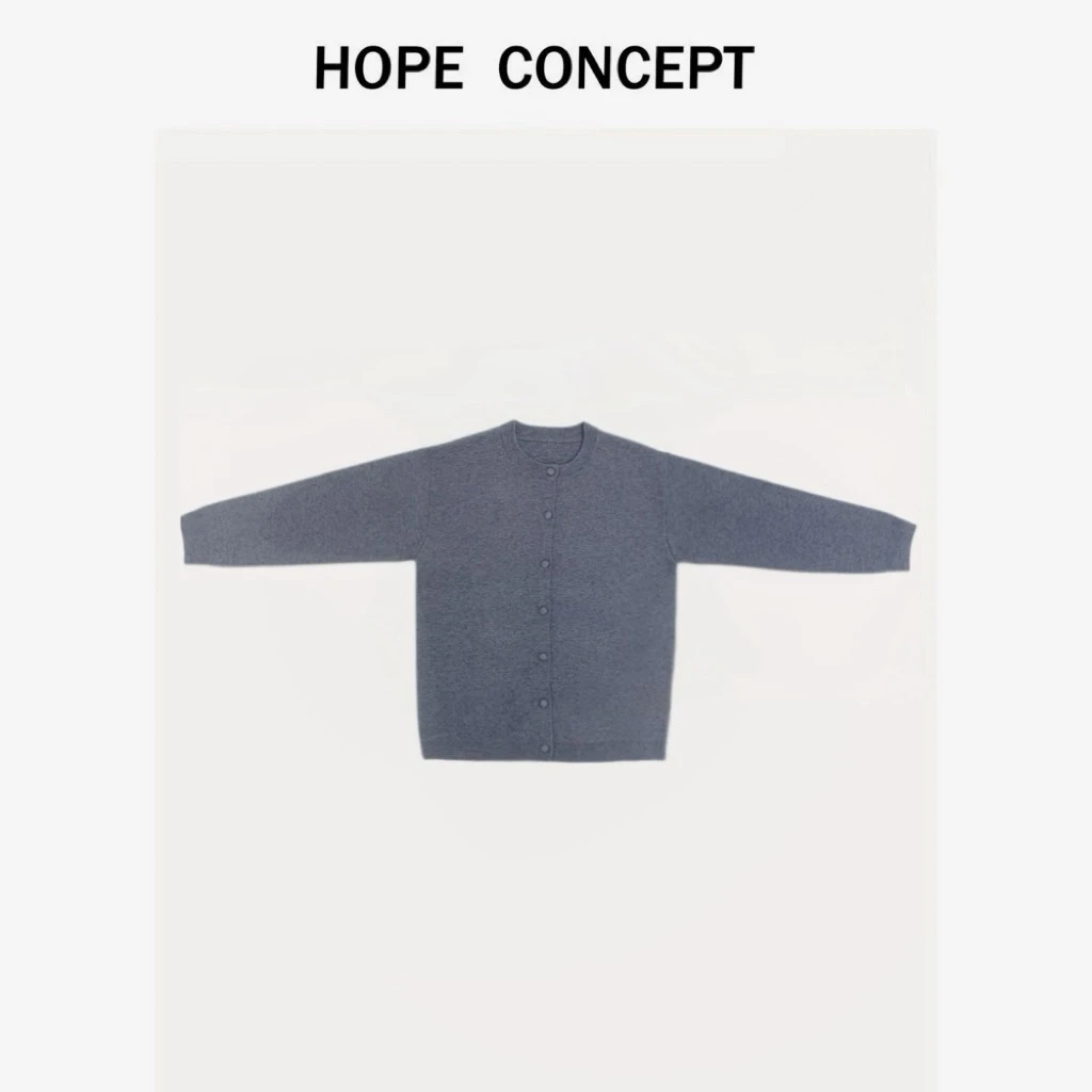 24216#HOPECONCEPT刚需Miu式穿搭 美丽诺羊毛男女同款开衫毛衣