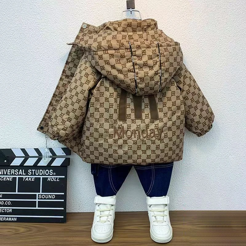 男童棉服冬季2023新款儿童装加厚保暖加绒外套潮小男孩冬装派克服
