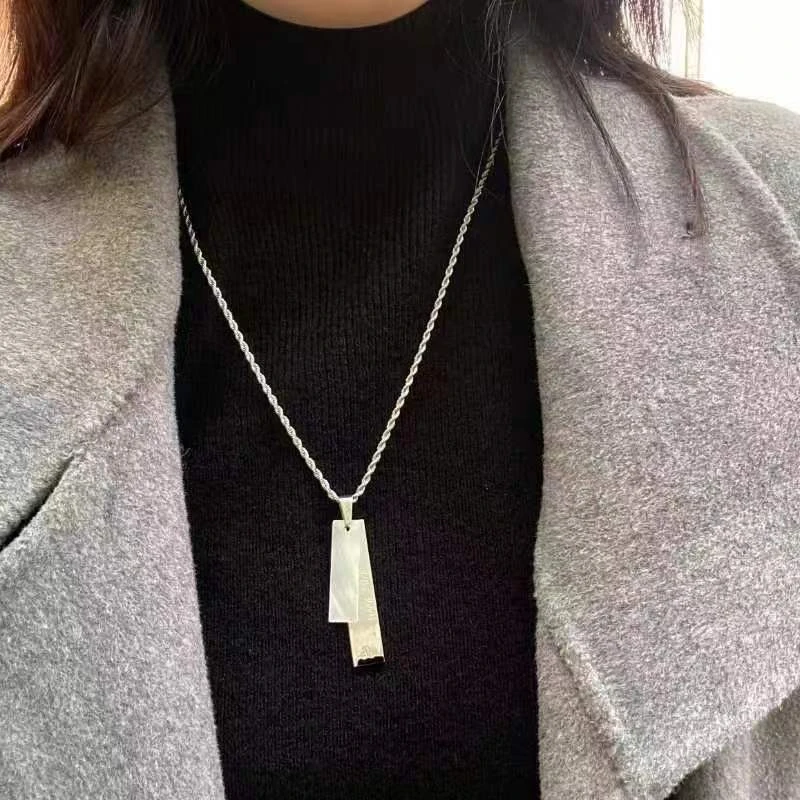 钛钢项链 K轻奢高级感不掉色ins个性小众简约百搭款项链-PTS