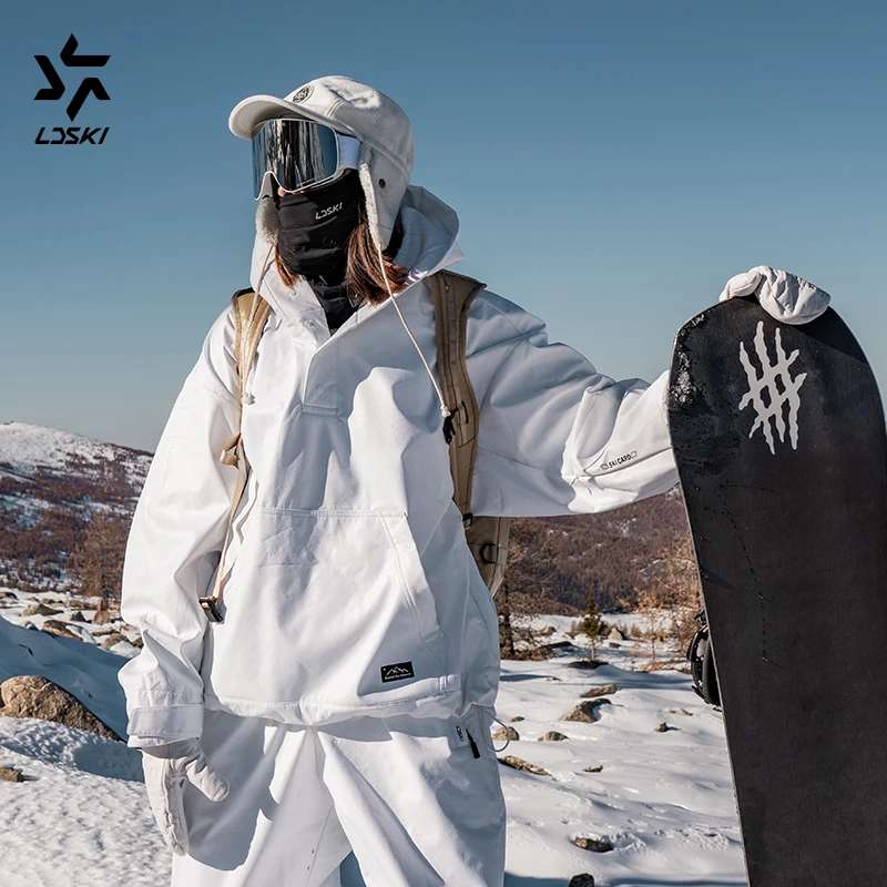 LDSKI/凌冻雪BURN软壳滑雪服皮感防水宽松套装单双板保暖男女衣裤