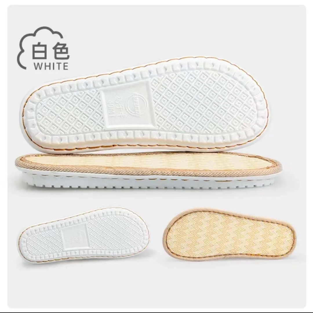 PVC舒心吹气亚麻面底手工编织布条凉鞋底春夏适宜亲肤爽脚拍5送2