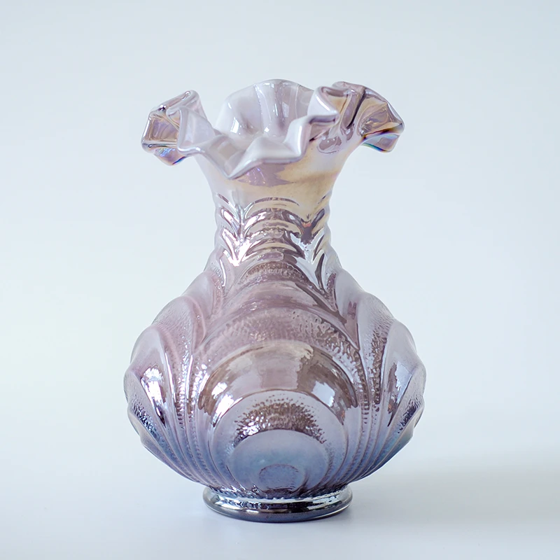 0045//现货价欧式复古手工玻璃厚重花瓶非偏远