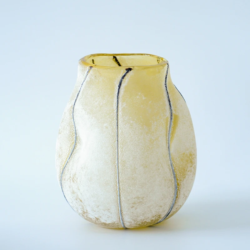 现货价-出口北欧手工玻璃花瓶人工吹制非偏远