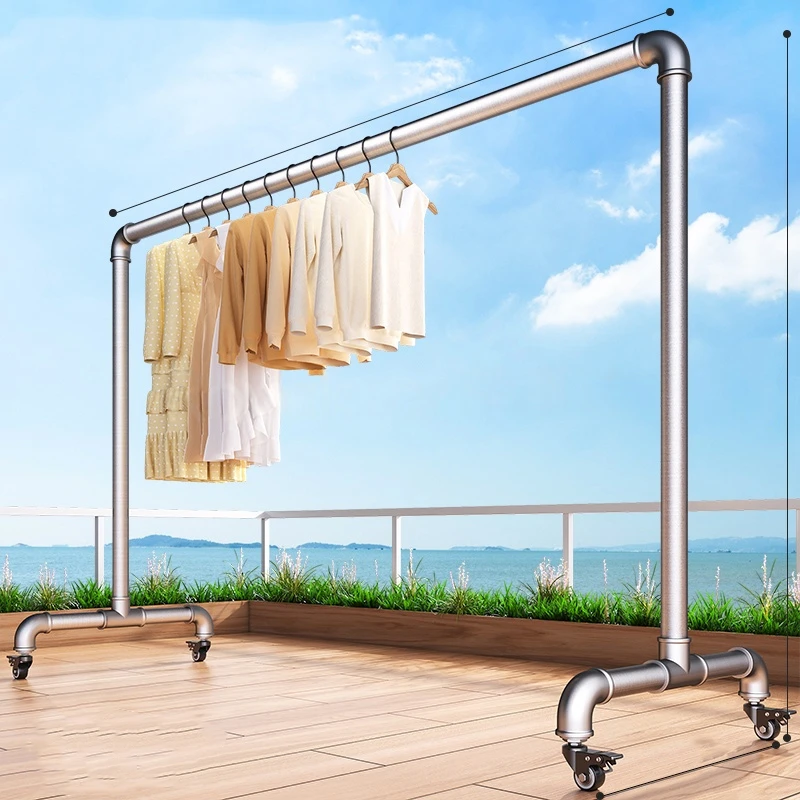 家用晾衣架落地挂衣架简易卧室阳台家用晒衣架衣架子晾衣服衣服架