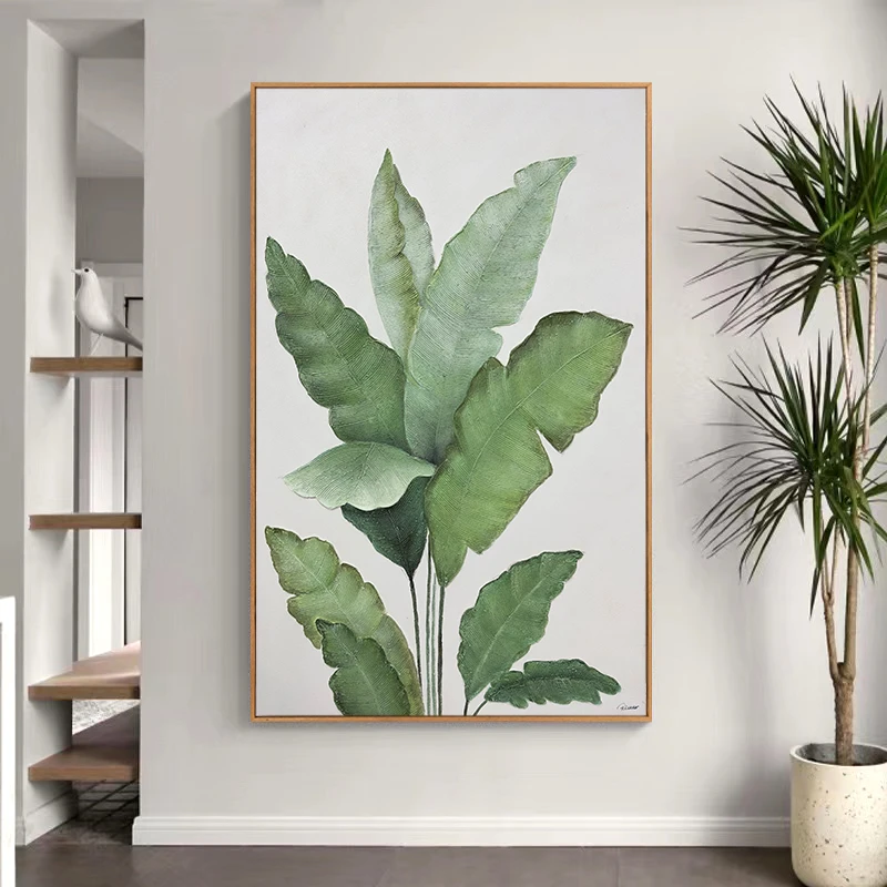 古荷画仓现代新中式手绘肌理画沙发背景墙客厅家居空间艺术简约风