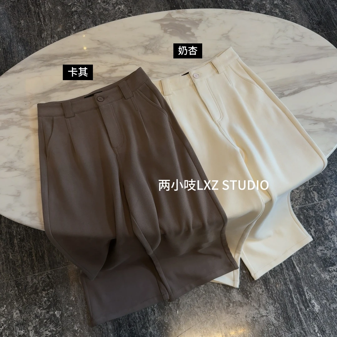 两小吱《云朵裤》绵柔羊毛绒敲舒服直筒窄版休闲裤