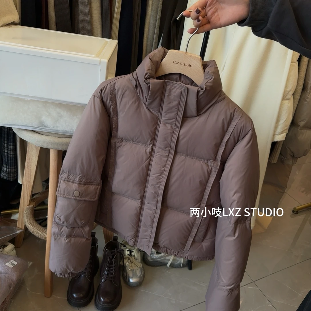 两小吱《暮光烤雪》新国标90白鸭绒秋冬保暖羽绒服