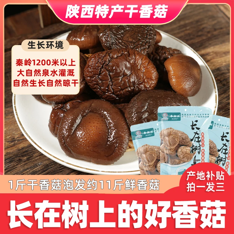 【陕西娟子专属 到手3袋】陕西特产深山椴木厚肉香菇150g/袋 干香菇