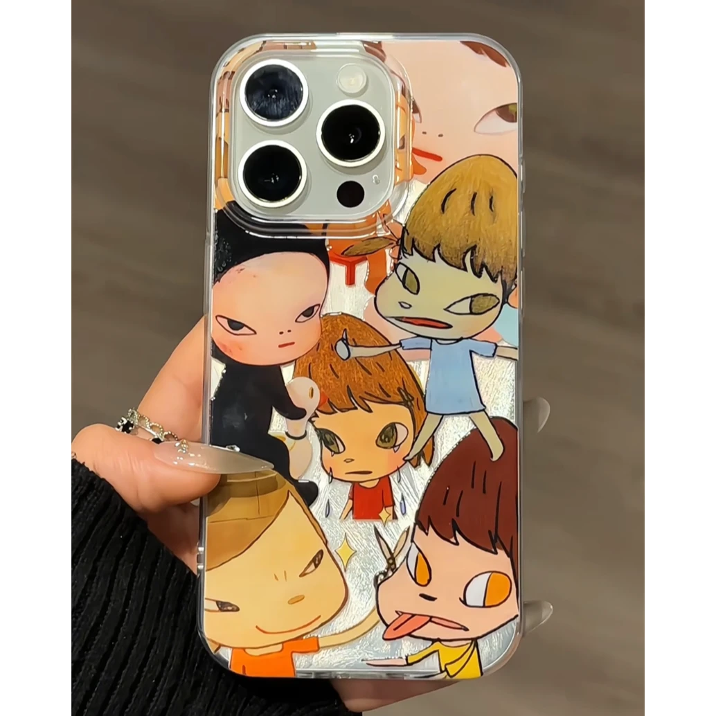 羽纱IMD适用iPhone16卡通15华为p拼贴插画奈良美智mate60手机壳套