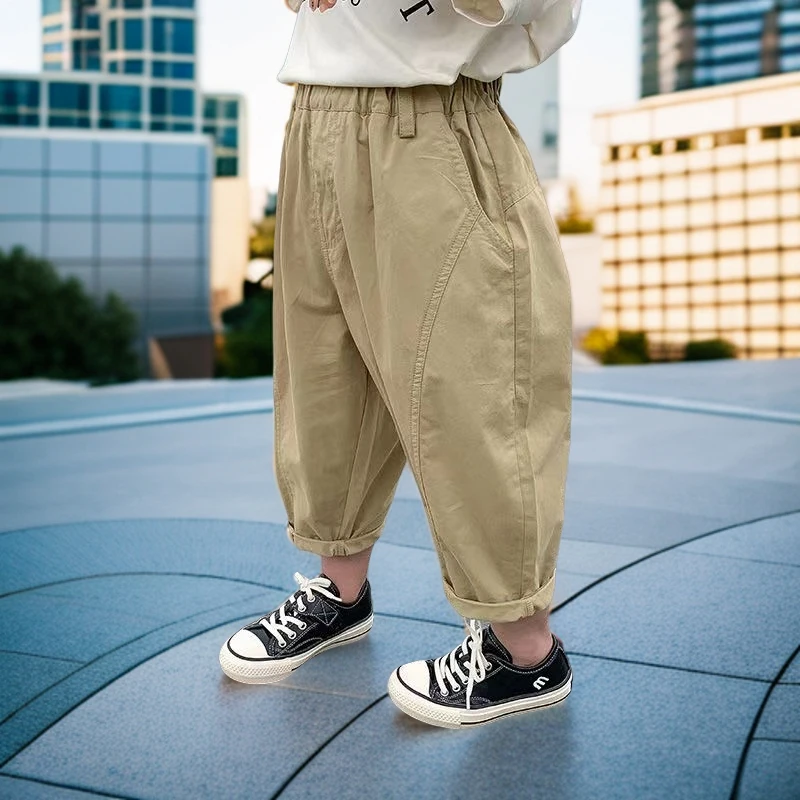 男童裤子九分裤2024夏季新款儿童洋气薄款休闲裤小童宝宝防蚊裤子