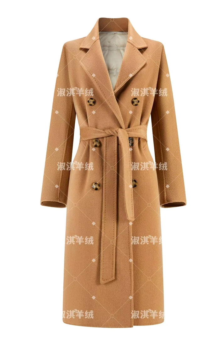 【10%山羊绒+鹅绒内胆】顶奢双面羊绒大衣101801