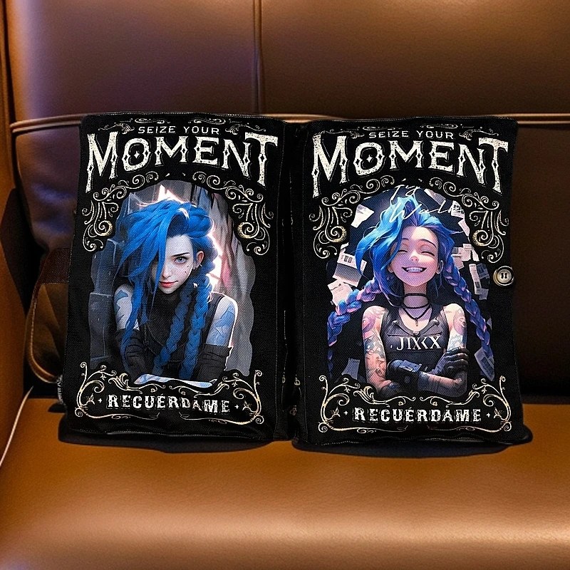 英雄联盟周边金克丝抱枕书午睡枕汽车两用宿舍折叠抱枕网红可爱