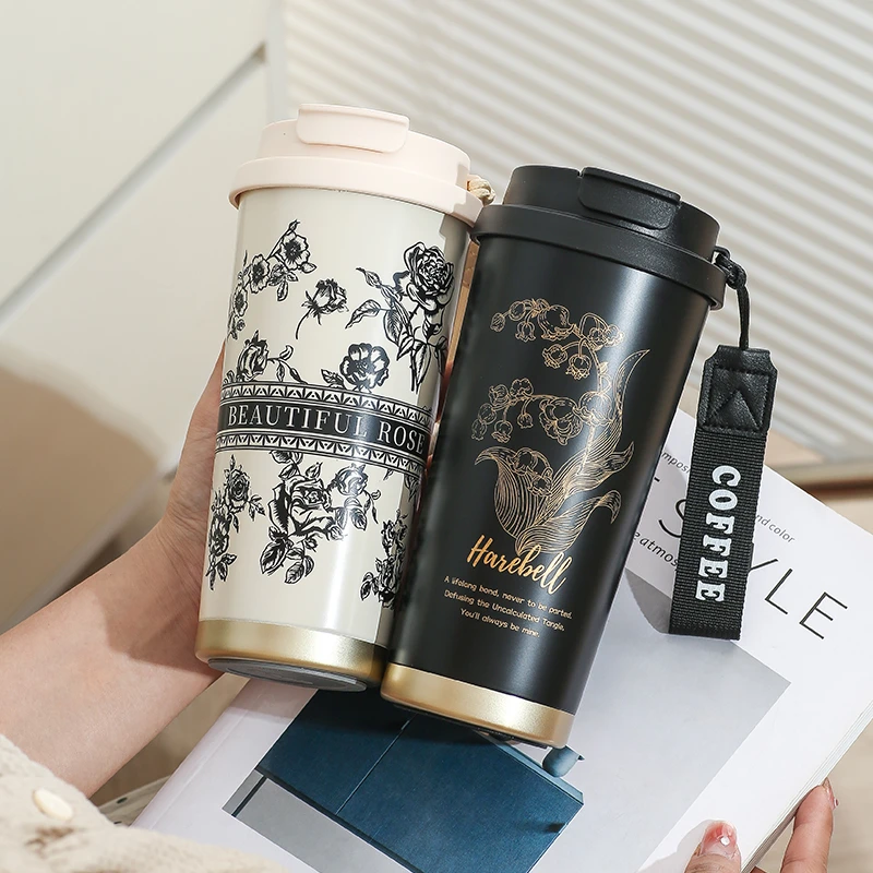 suohe/索赫吸管保温杯女大容量车载咖啡随行杯子316不锈钢水杯男