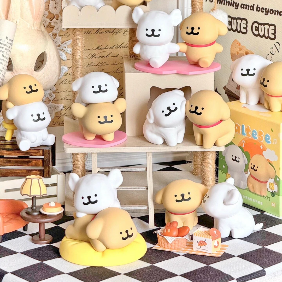 【盲发】玩乐主义线条小狗快乐贴贴盲盒玩偶可爱公仔手办官方正品