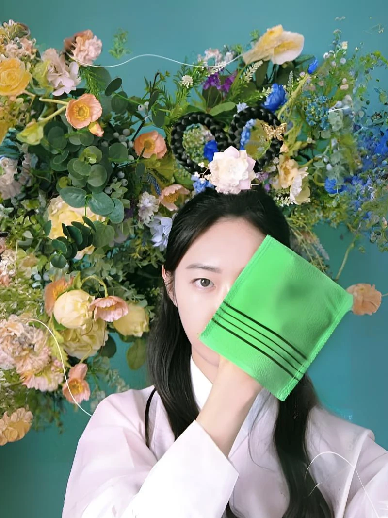 单层澡巾经典小单片植物丝全棉搓澡巾便携透气磨砂搓泥舒适清洁
