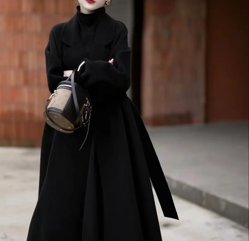 【原版现货】简约高端毛呢外套2024秋冬新款韩系气质减龄休闲大衣