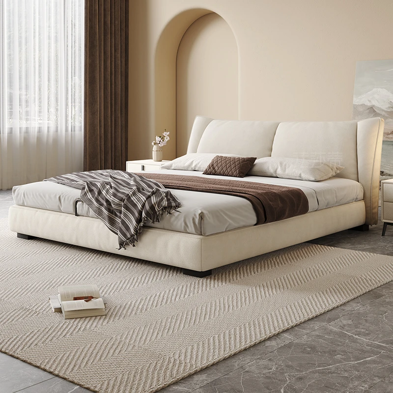 法莎蒂【C2062#】防猫抓布艺床意式双人主卧大床布床奶油风现代简约