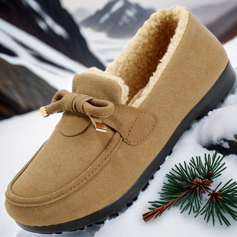 一脚蹬踩屎感孕妇豆豆鞋超软秋冬季脚浮肿加绒休闲百搭女棉鞋外穿