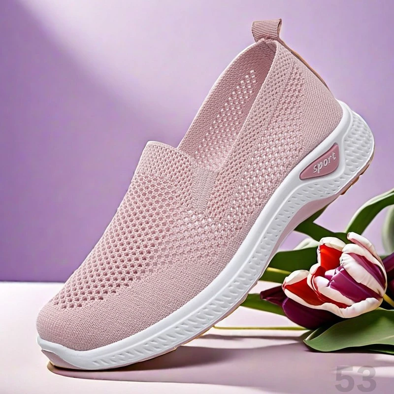 夏季老北京布鞋女网面透气休闲鞋软底轻便网鞋平底一脚蹬妈妈鞋子