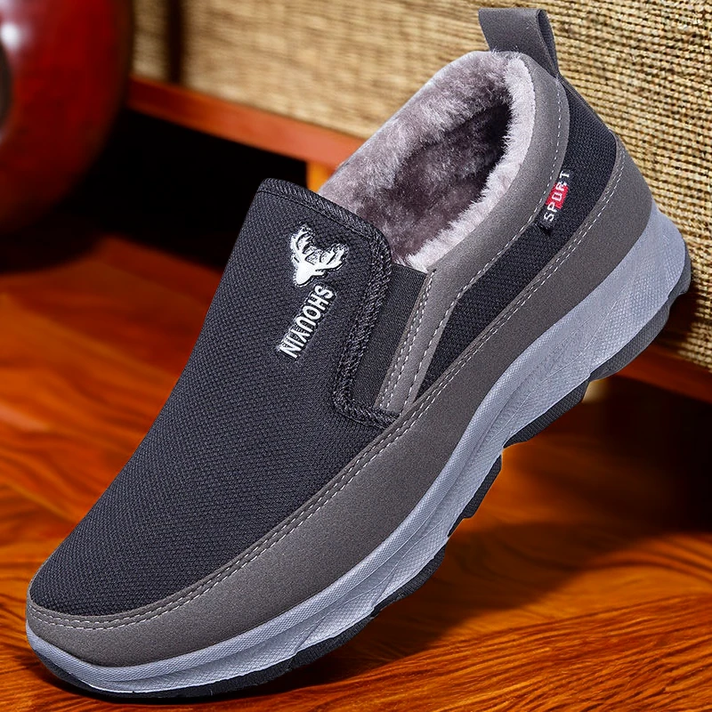 冬季老北京布鞋男款加绒加厚高帮中老年棉鞋防寒保暖软底工作鞋男