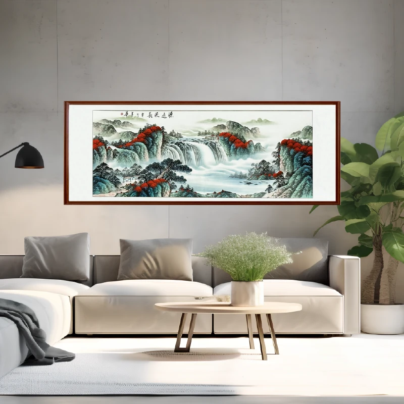 《源远流长》金华老师纯手绘共11平尺国画送礼山水装饰画